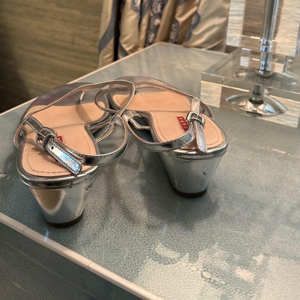 Prada Silver Sandals